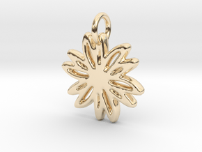 Daisy Pendant/Charm - 24mm, 20mm, 16mm, 12mm in 14k Gold Plated Brass: Large