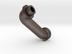 Rear Exhaust Elbow Left in Polished Bronzed Silver Steel
