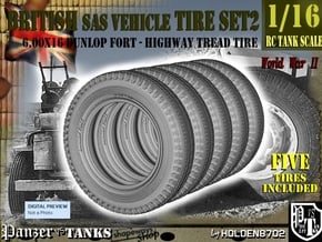 1/16 6.00 X 16 Dunlop Fort Tire SET2 in Tan Fine Detail Plastic