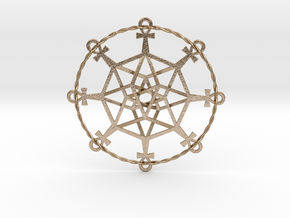 Ultra TesserAnkh 4.4" in Polished Gold Steel