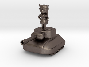 Fiura The Tank Girl Figurine #1 in Polished Bronzed Silver Steel