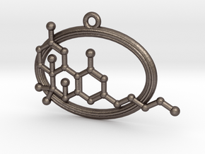 THC Molecule in Polished Bronzed Silver Steel