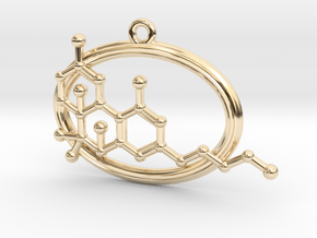 THC Molecule in 14K Yellow Gold