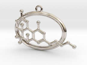 THC Molecule in Rhodium Plated Brass