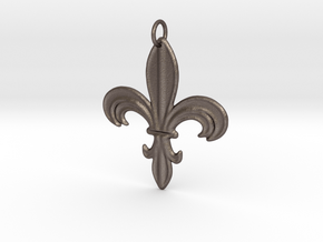 Heraldik Lilie 1 in Polished Bronzed Silver Steel