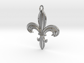 Heraldik Lilie 1 in Natural Silver