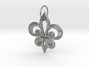 Heraldik Lilie 2 in Natural Silver