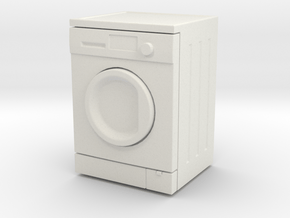Washing Machine 01.  1:24 Scale in White Natural Versatile Plastic