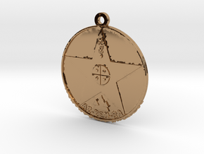 Metatronia Energy Therapy Amulet in Polished Brass