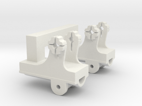 Dual  Pedestal Connector B for DShK scale 1:35 in White Natural Versatile Plastic