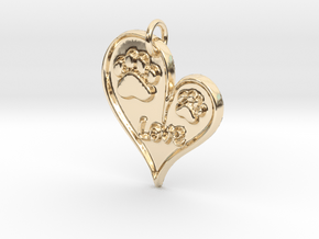 Pet Love Pendant in 14k Gold Plated Brass