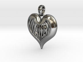 Heart In Cage - Valentine's Day in Polished Silver