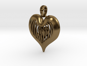 Heart In Cage - Valentine's Day in Polished Bronze