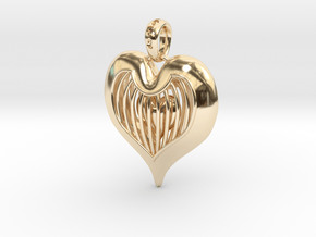 Heart In Cage - Valentine's Day in 14K Yellow Gold