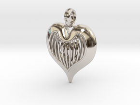 Heart In Cage - Valentine's Day in Rhodium Plated Brass