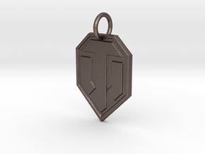 World of tanks keychain in Polished Bronzed Silver Steel
