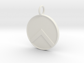 Spartan shield Pendant in White Natural Versatile Plastic