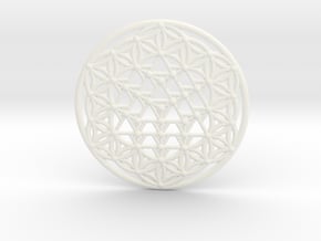 64 Tetrahedron Grid - Flower of life in White Processed Versatile Plastic