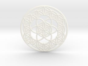 Seed Of Life - Flower Of Life in White Processed Versatile Plastic