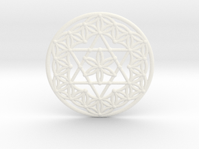 Flower Of Life - Merkaba in White Processed Versatile Plastic