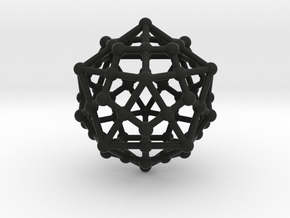 Dodecahedron - Icosahedron in Black Natural Versatile Plastic