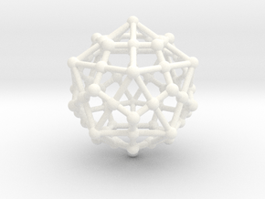 Dodecahedron - Icosahedron in White Processed Versatile Plastic