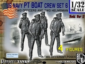 1-32 US Navy PT Boat Crew Set6 in Smooth Fine Detail Plastic