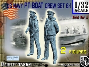 1-32 US Navy PT Boat Crew Set6-1 in Tan Fine Detail Plastic