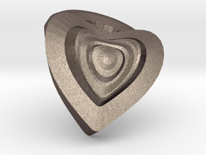Heart- charm in Polished Bronzed Silver Steel