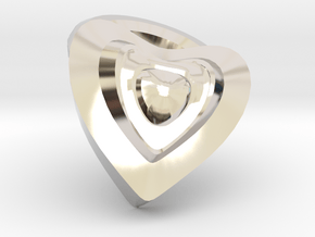 Heart- charm in Rhodium Plated Brass