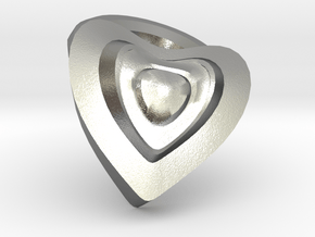 Heart- charm in Natural Silver