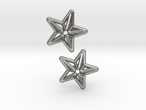 Star Cufflink in Natural Silver