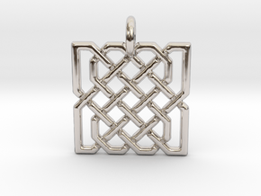 Two Hearts in Celtic Knot in Platinum