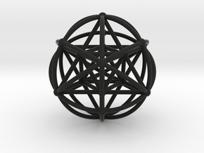 Merkaba  Sphere in Black Natural Versatile Plastic
