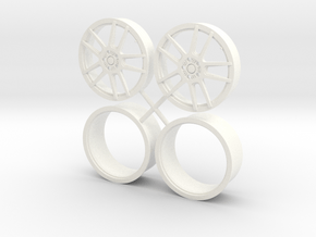10 Spoke Racing Pair 1/12 in White Processed Versatile Plastic
