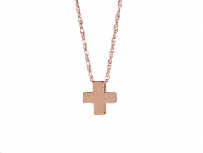 Plus Pendant in 14k Rose Gold Plated Brass