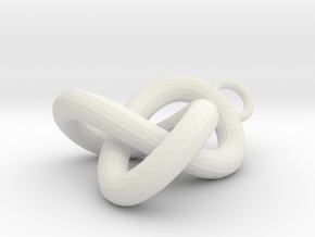 Trefoil Knot Pedant in White Natural Versatile Plastic