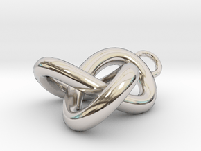 Trefoil Knot Pedant in Rhodium Plated Brass