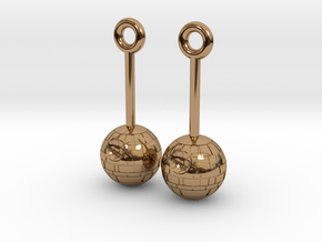 DeathStar earrings 8mm dimameter in Polished Brass