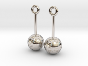 DeathStar earrings 8mm dimameter in Platinum