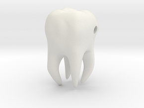 Wisdom Tooth charm/pendant in White Natural Versatile Plastic