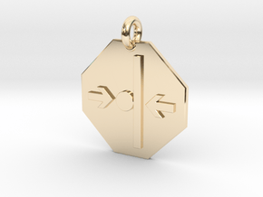 Pendant Newton's Third Law in 14k Gold Plated Brass