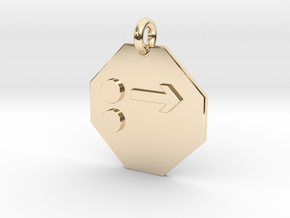 Pendant Newton's First Law in 14k Gold Plated Brass