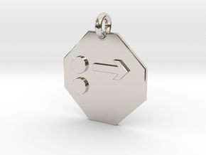 Pendant Newton's First Law in Rhodium Plated Brass
