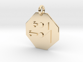 Pendant Newton's Second Law in 14k Gold Plated Brass