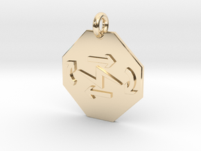 Pendant Thermodynamics First Law in 14k Gold Plated Brass
