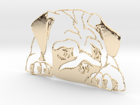 Mops "liegend" in 14K Yellow Gold