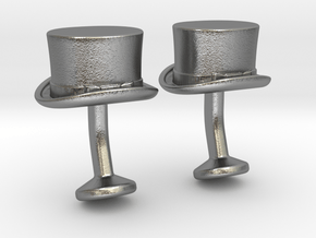 Top Hat Cufflinks in Natural Silver