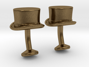 Top Hat Cufflinks in Natural Bronze