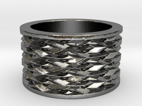 Basketweave Ring in Polished Silver: 13 / 69